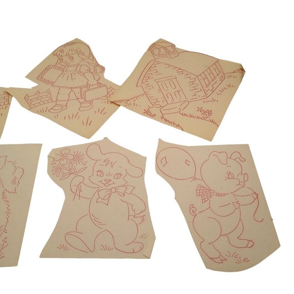 Vintage Back to School Transfer Patterns, MCM Workbasket Iron On Transfers, 1960 - Picture 2 of 3